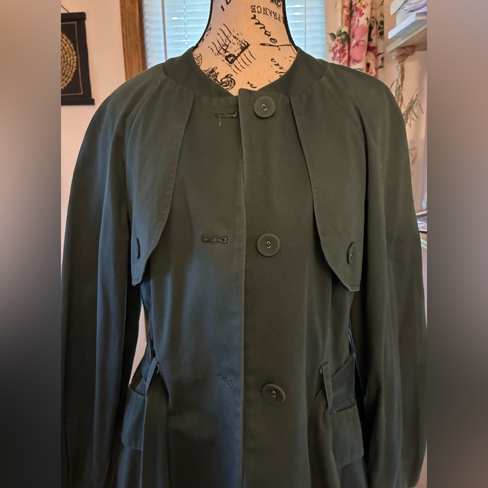 Dark Green Women's Cotton trench Coat
